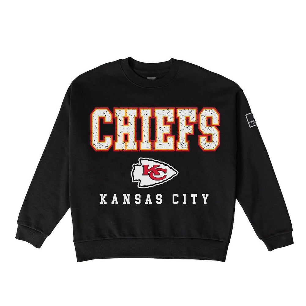 Gameday Couture Women's Oversized Level Up Black Label Premium Fleece Sweatshirt - Kansas City Chiefs