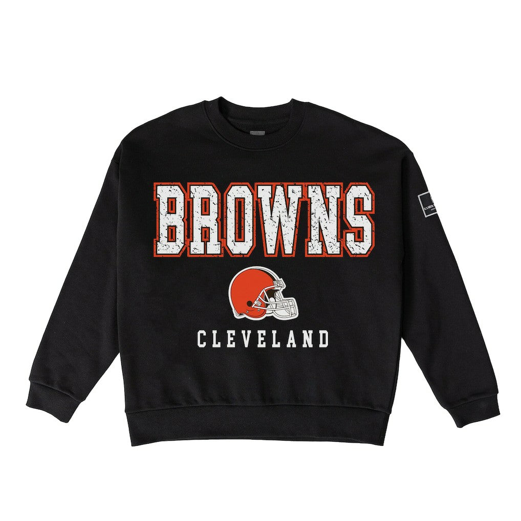 Gameday Couture Women's Oversized Level Up Black Label Premium Fleece Sweatshirt - Cleveland Browns