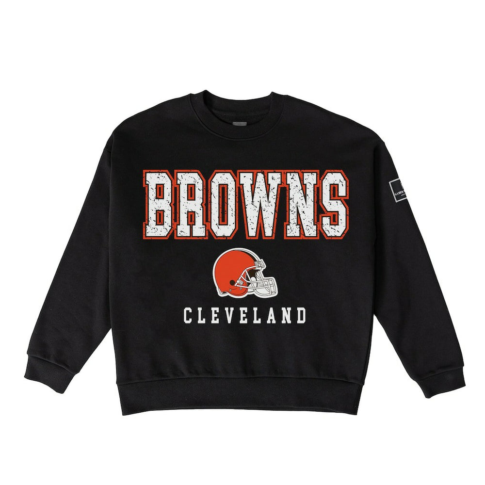 Gameday Couture Women's Oversized Level Up Black Label Premium Fleece Sweatshirt - Cleveland Browns