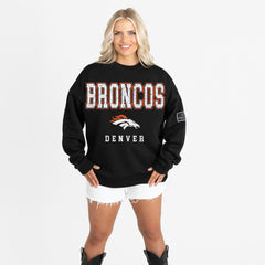 Gameday Couture Women's Oversized Level Up Black Label Premium Fleece Sweatshirt - Denver Broncos