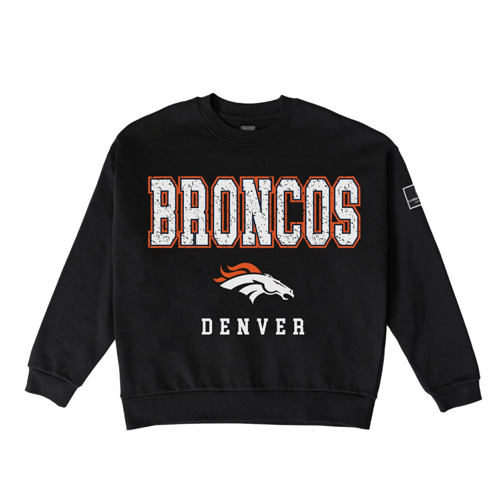 Gameday Couture Women's Oversized Level Up Black Label Premium Fleece Sweatshirt - Denver Broncos