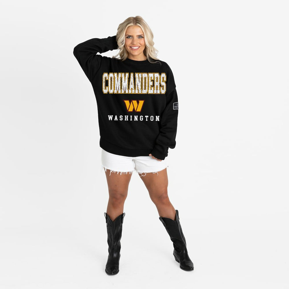 Gameday Couture Women's Oversized Level Up Black Label Premium Fleece Sweatshirt - Washington Commanders