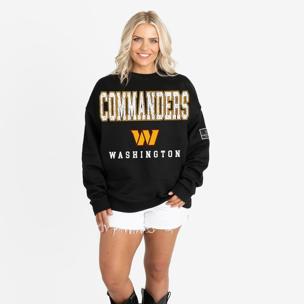 Gameday Couture Women's Oversized Level Up Black Label Premium Fleece Sweatshirt - Washington Commanders