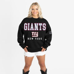 Gameday Couture Women's Oversized Level Up Black Label Premium Fleece Sweatshirt - New York Giants