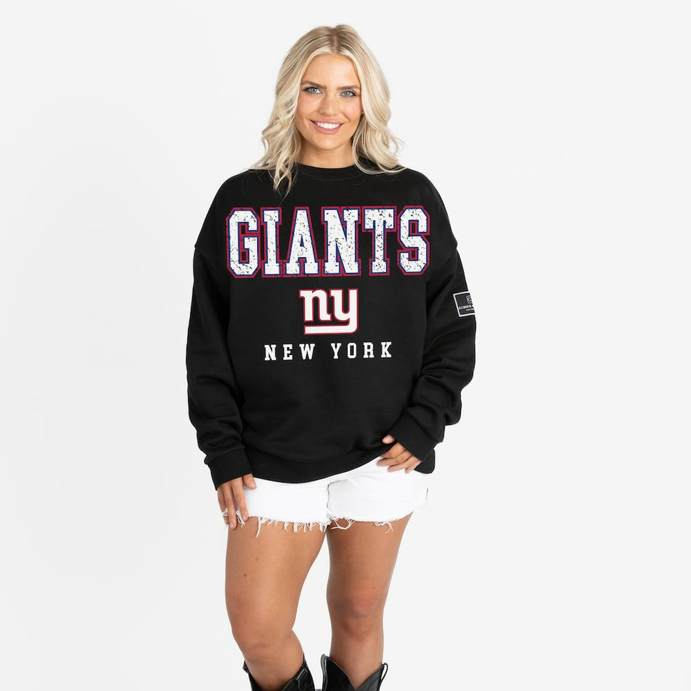 Gameday Couture Women's Oversized Level Up Black Label Premium Fleece Sweatshirt - New York Giants