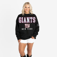 Gameday Couture Women's Oversized Level Up Black Label Premium Fleece Sweatshirt - New York Giants