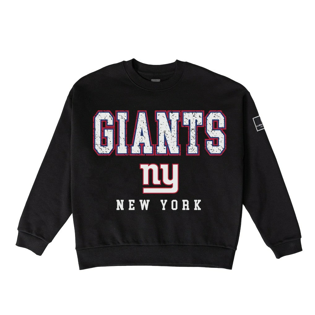 Gameday Couture Women's Oversized Level Up Black Label Premium Fleece Sweatshirt - New York Giants