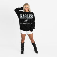 Gameday Couture Women's Oversized Level Up Black Label Premium Fleece Sweatshirt - Philadelphia Eagles