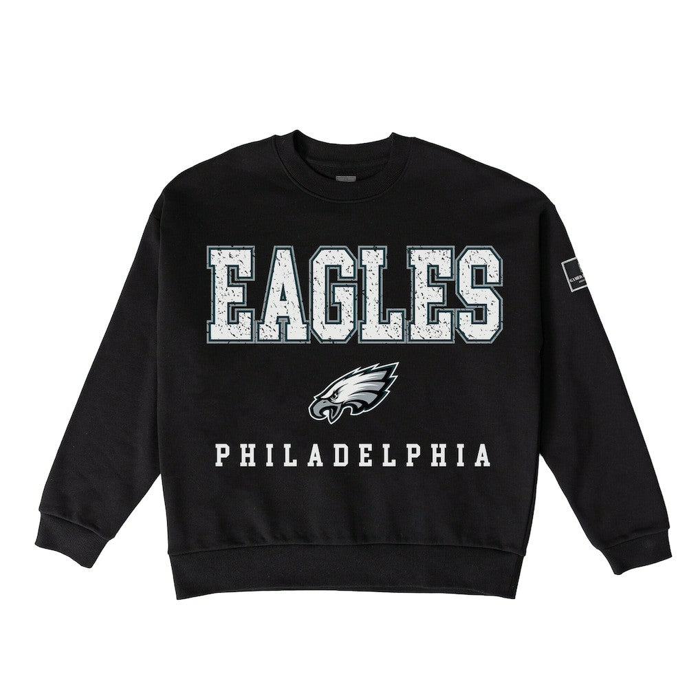 Gameday Couture Women's Oversized Level Up Black Label Premium Fleece Sweatshirt - Philadelphia Eagles