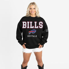 Gameday Couture Women's Oversized Level Up Black Label Premium Fleece Sweatshirt - Buffalo Bills