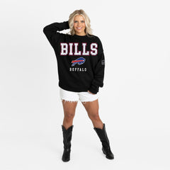Gameday Couture Women's Oversized Level Up Black Label Premium Fleece Sweatshirt - Buffalo Bills