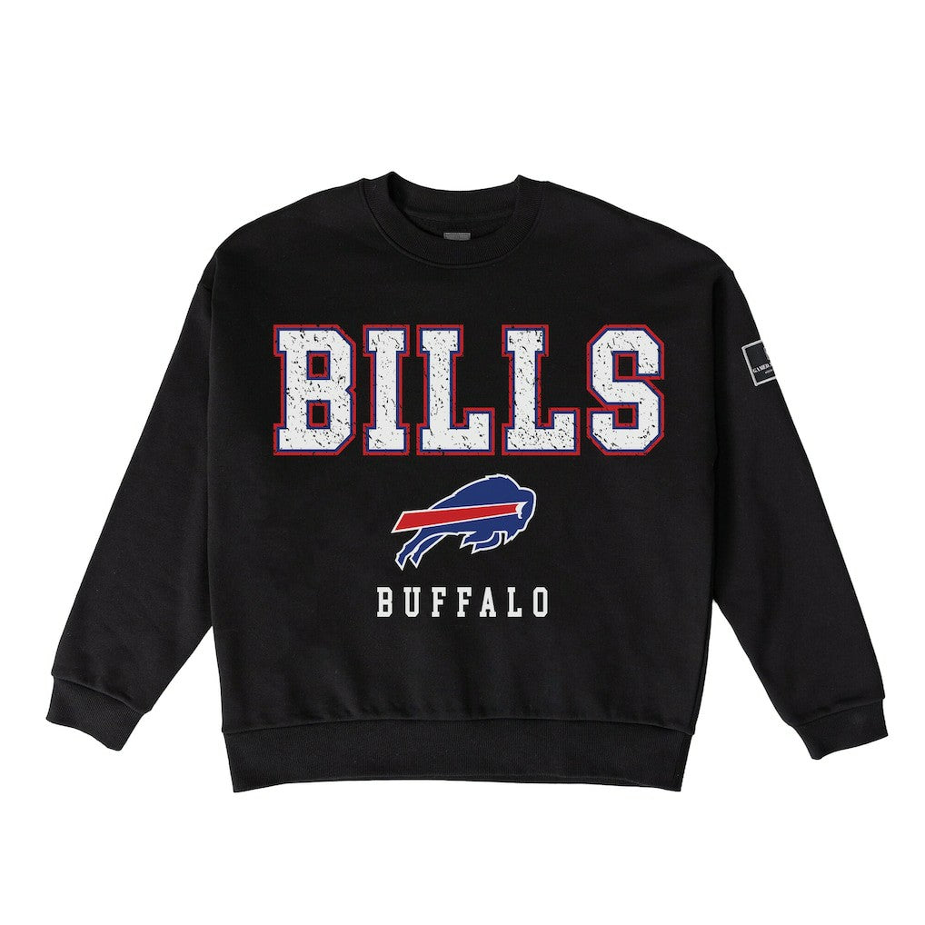 Gameday Couture Women's Oversized Level Up Black Label Premium Fleece Sweatshirt - Buffalo Bills