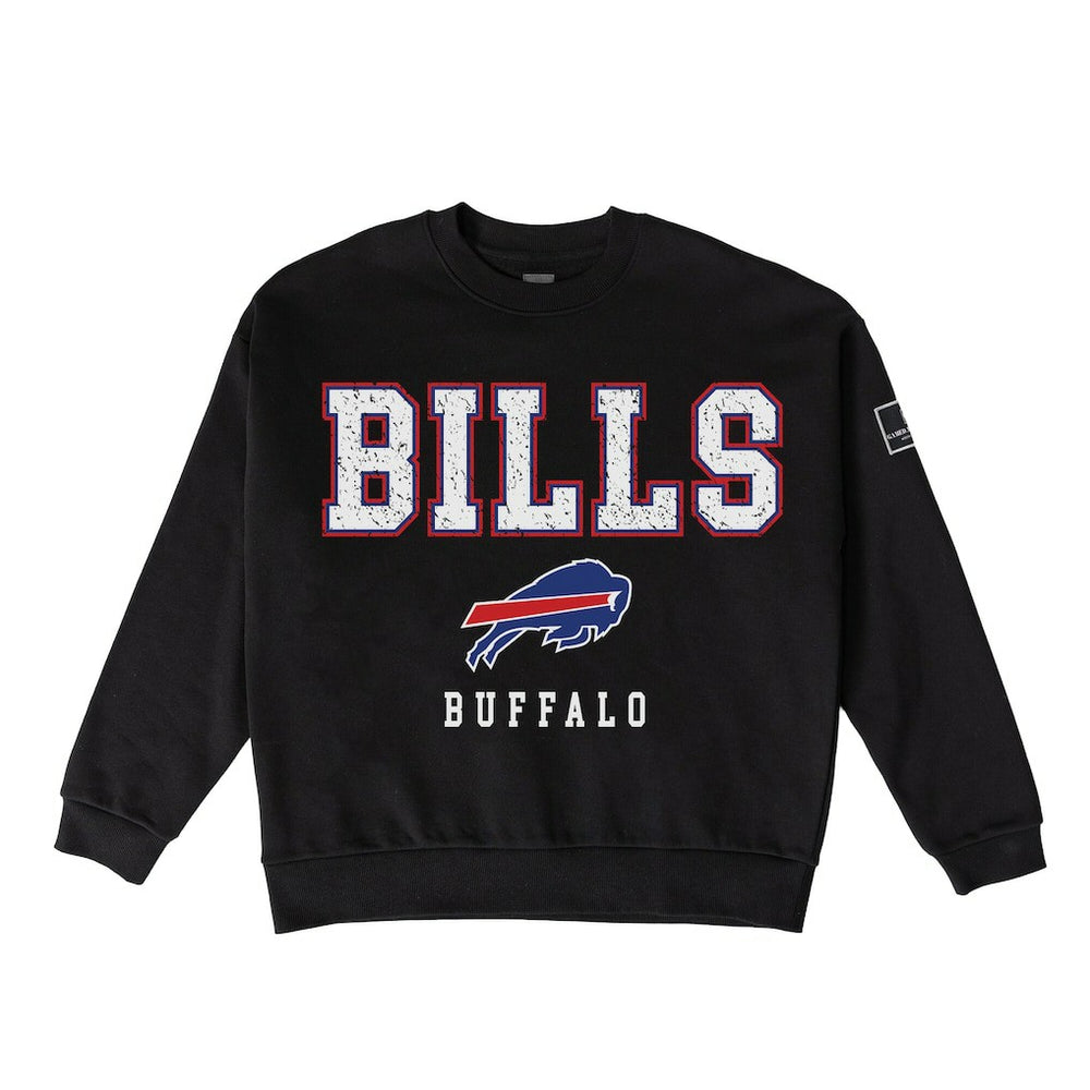 Gameday Couture Women's Oversized Level Up Black Label Premium Fleece Sweatshirt - Buffalo Bills