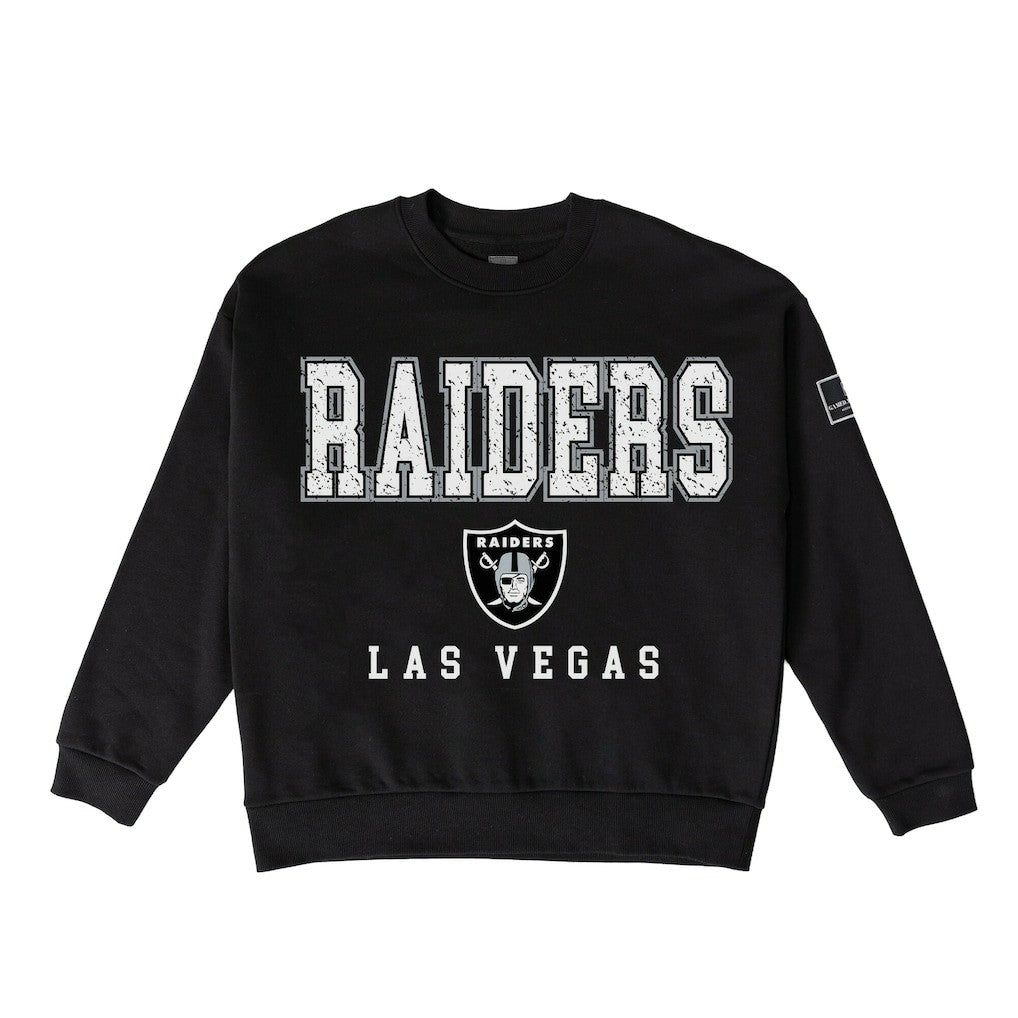 Gameday Couture Women's Oversized Level Up Black Label Premium Fleece Sweatshirt - Las Vegas Raiders