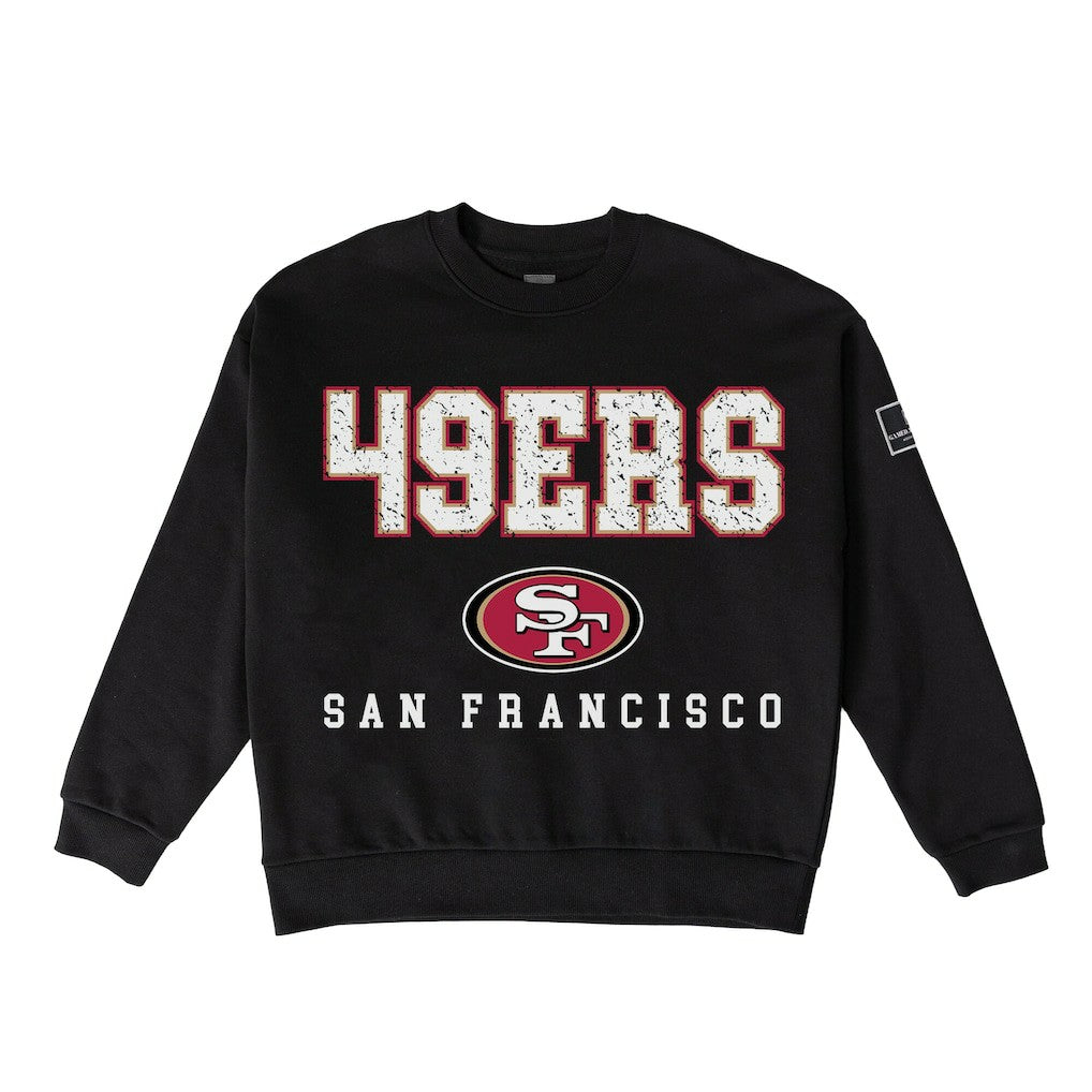 Gameday Couture Women's Oversized Level Up Black Label Premium Fleece Sweatshirt - San Francisco 49ers