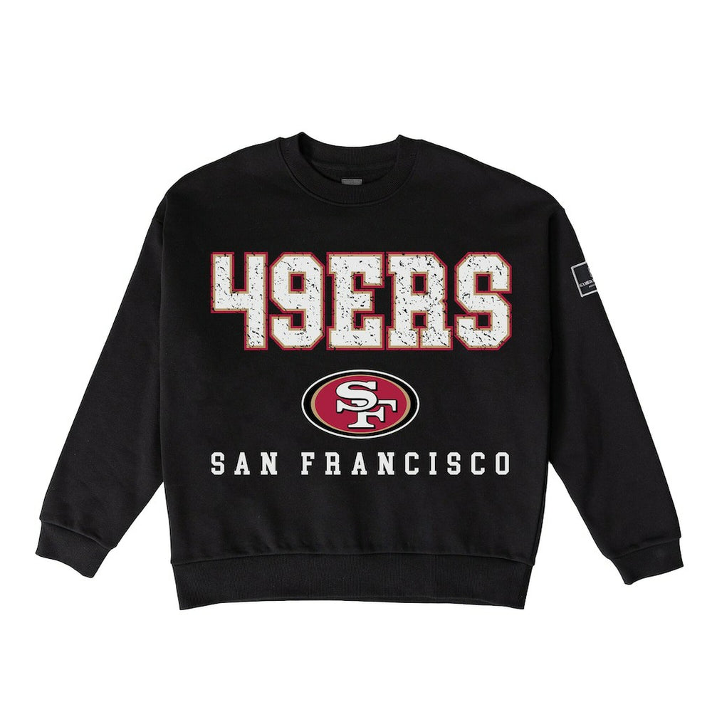 Gameday Couture Women's Oversized Level Up Black Label Premium Fleece Sweatshirt - San Francisco 49ers