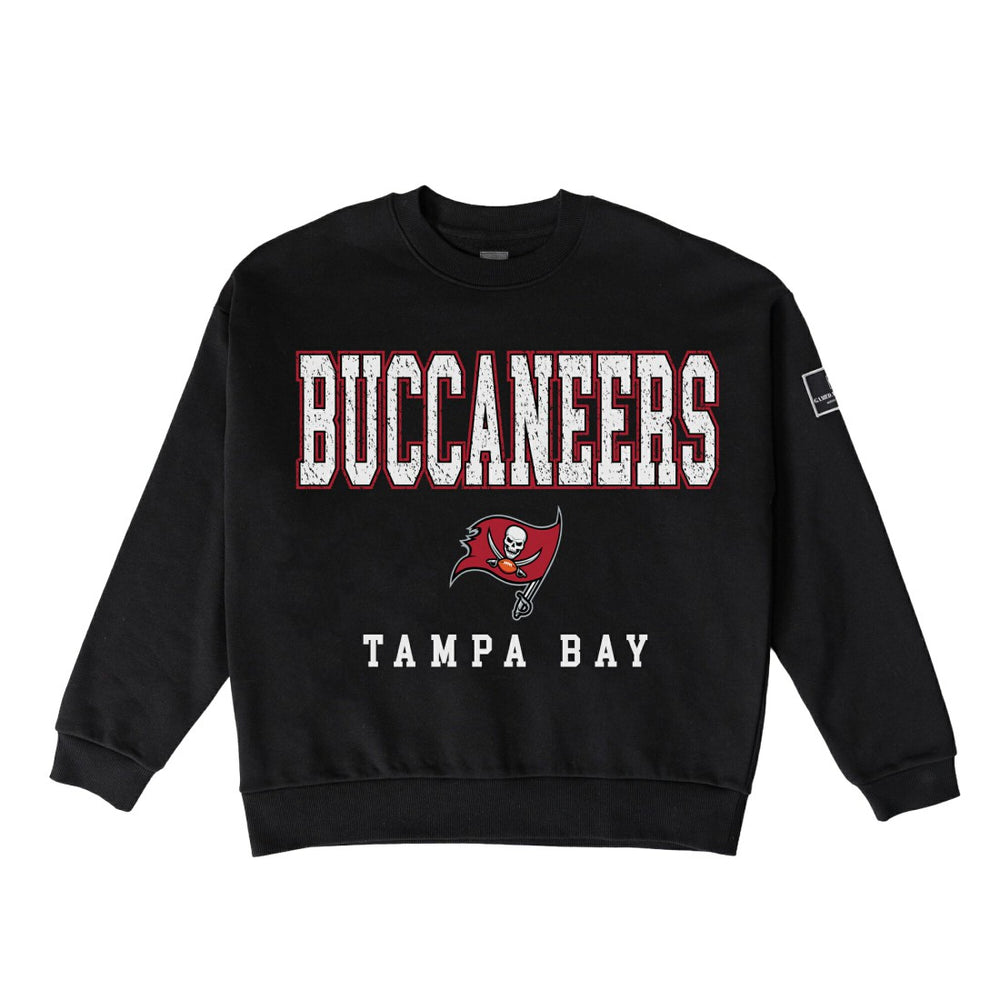 Gameday Couture Women's Oversized Level Up Black Label Premium Fleece Sweatshirt - Tampa Bay Buccaneers