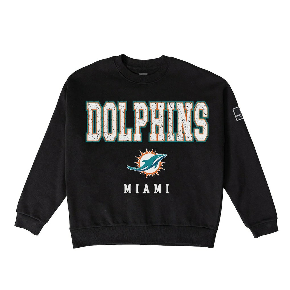 Gameday Couture Women's Oversized Level Up Black Label Premium Fleece Sweatshirt - Miami Dolphins
