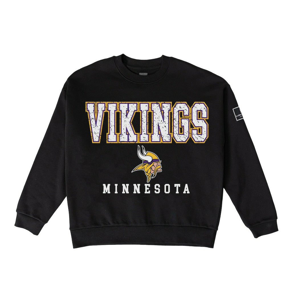 Gameday Couture Women's Oversized Level Up Black Label Premium Fleece Sweatshirt - Minnesota Vikings