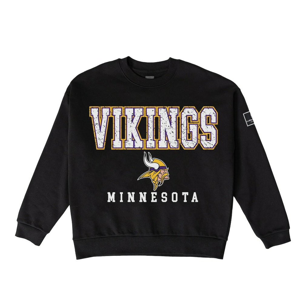 Gameday Couture Women's Oversized Level Up Black Label Premium Fleece Sweatshirt - Minnesota Vikings