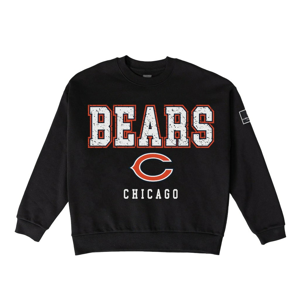 Gameday Couture Women's Oversized Level Up Black Label Premium Fleece Sweatshirt - Chicago Bears