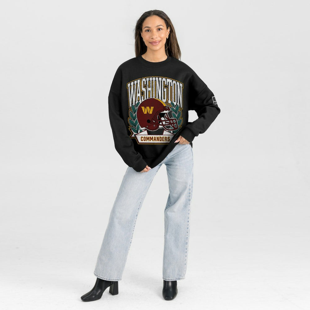 Gameday Couture Women's Oversized Victory Lane Black Label Premium Fleece Sweatshirt - Washington Commanders
