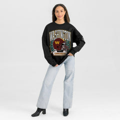 Gameday Couture Women's Oversized Victory Lane Black Label Premium Fleece Sweatshirt - Washington Commanders