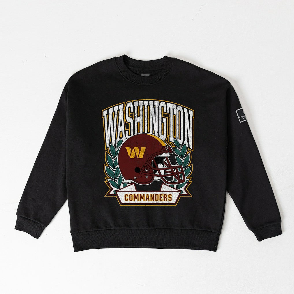 Gameday Couture Women's Oversized Victory Lane Black Label Premium Fleece Sweatshirt - Washington Commanders