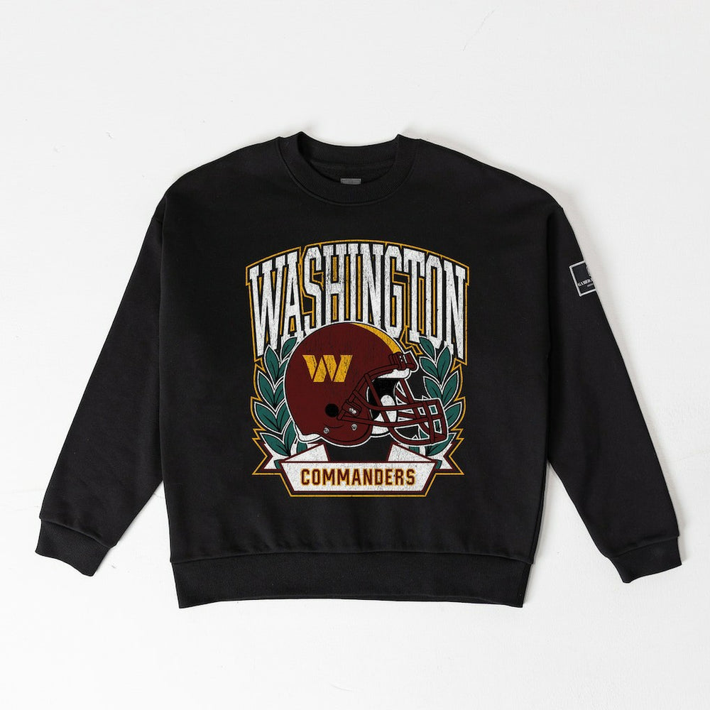 Gameday Couture Women's Oversized Victory Lane Black Label Premium Fleece Sweatshirt - Washington Commanders