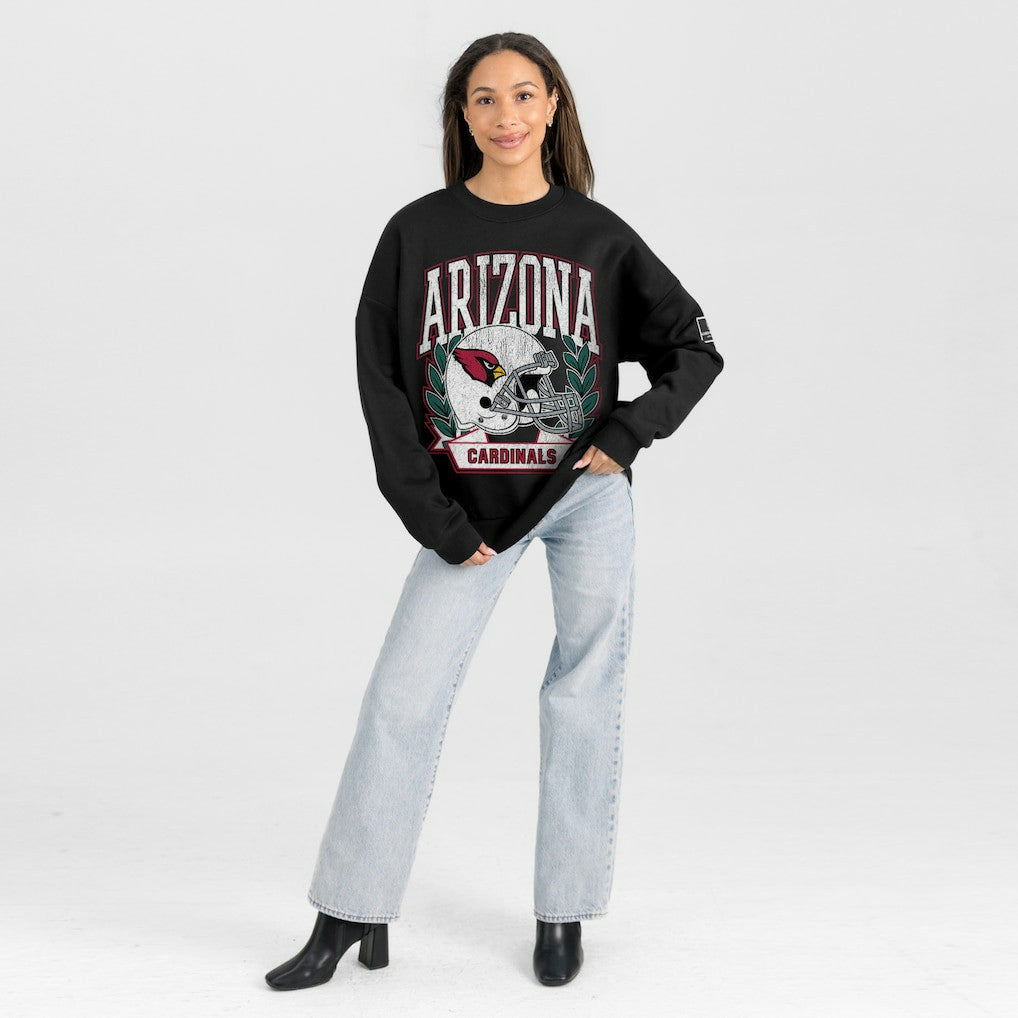 Gameday Couture Women's Oversized Victory Lane Black Label Premium Fleece Sweatshirt - Arizona Cardinals