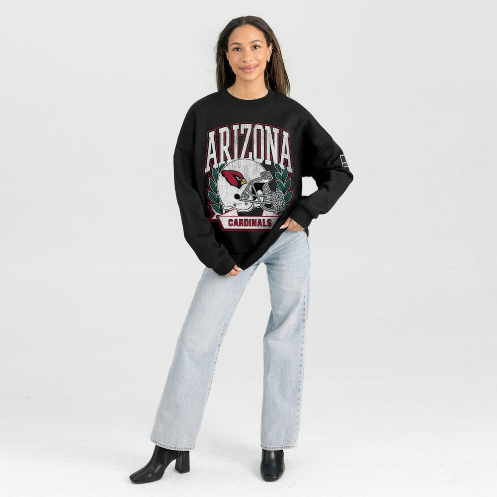 Gameday Couture Women's Oversized Victory Lane Black Label Premium Fleece Sweatshirt - Arizona Cardinals
