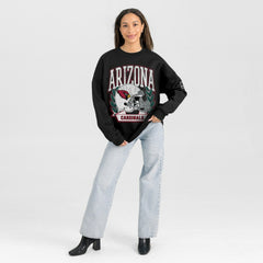 Gameday Couture Women's Oversized Victory Lane Black Label Premium Fleece Sweatshirt - Arizona Cardinals
