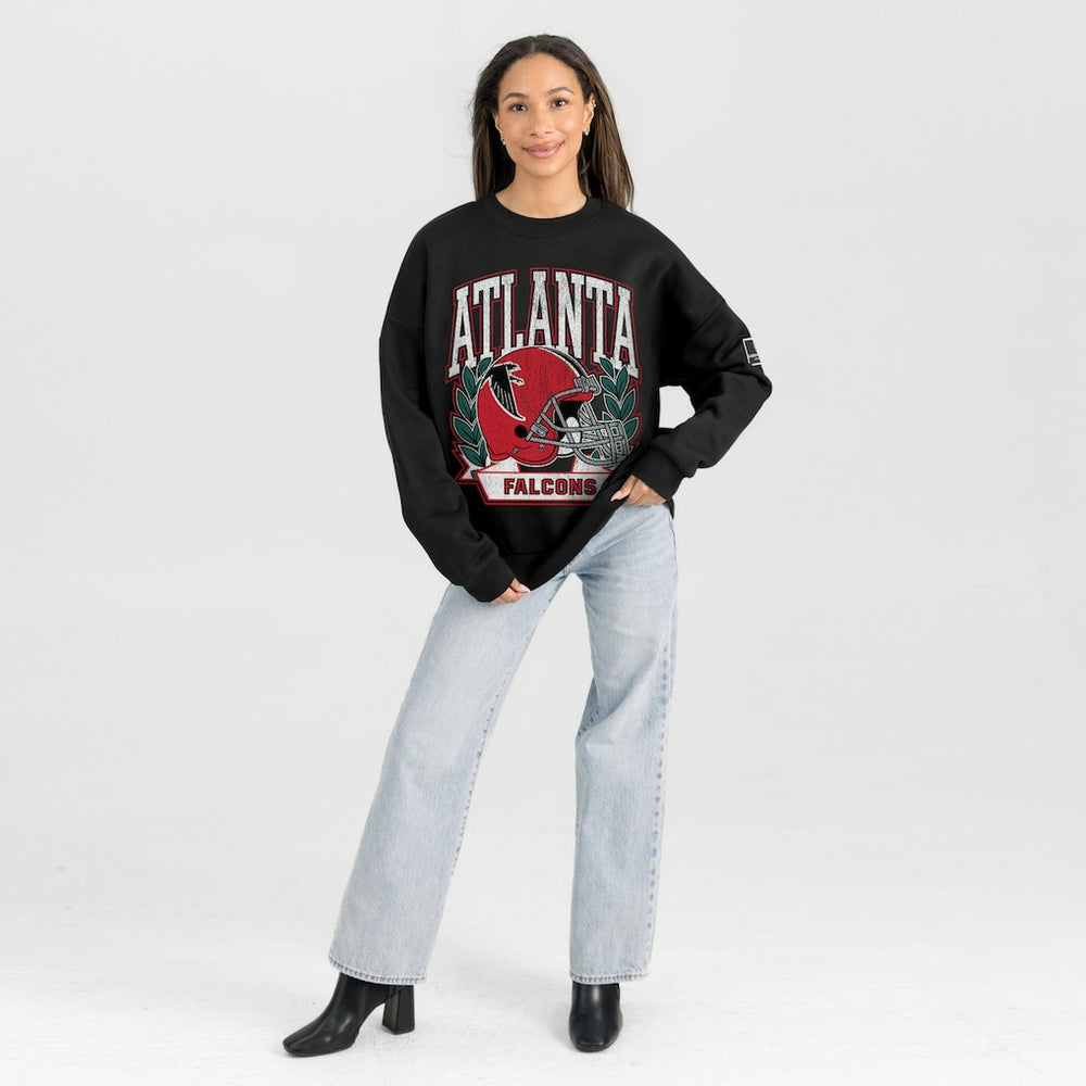Gameday Couture Women's Oversized Victory Lane Black Label Premium Fleece Sweatshirt - Atlanta Falcons