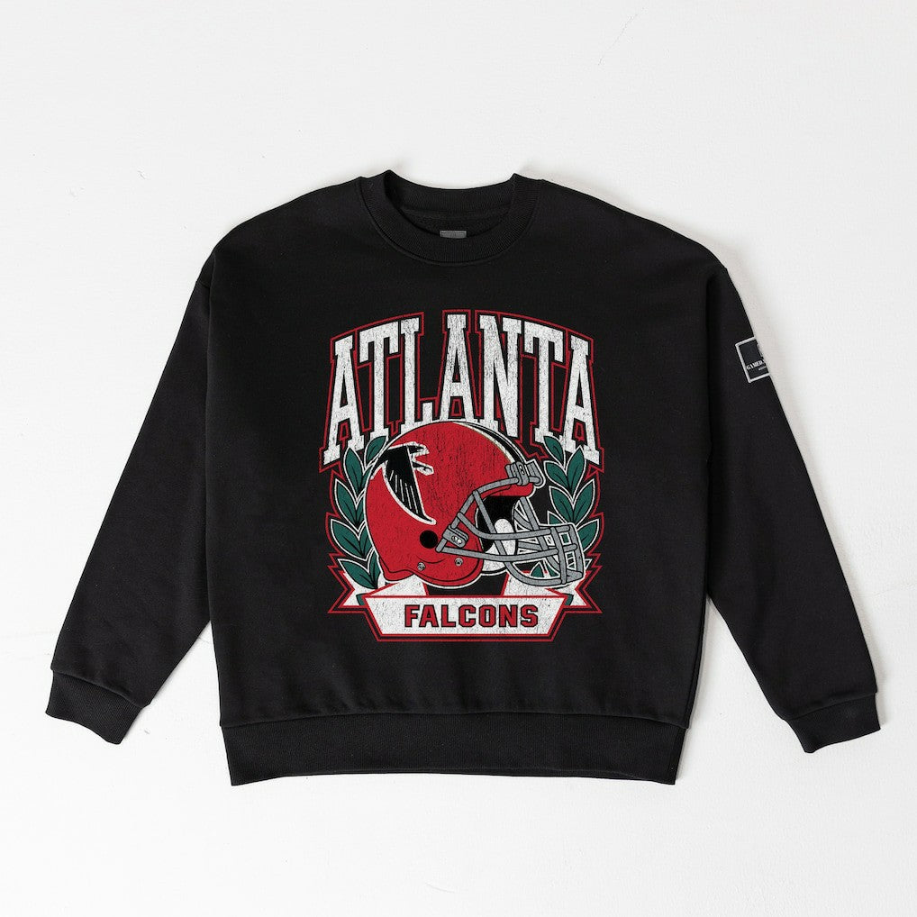 Gameday Couture Women's Oversized Victory Lane Black Label Premium Fleece Sweatshirt - Atlanta Falcons