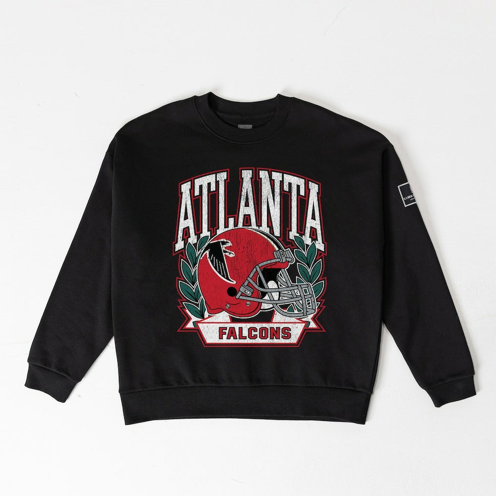 Gameday Couture Women's Oversized Victory Lane Black Label Premium Fleece Sweatshirt - Atlanta Falcons