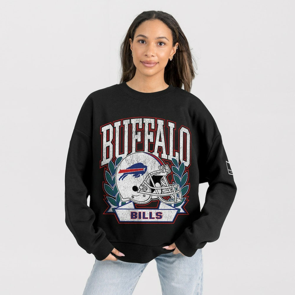 Gameday Couture Women's Oversized Victory Lane Black Label Premium Fleece Sweatshirt - Buffalo Bills