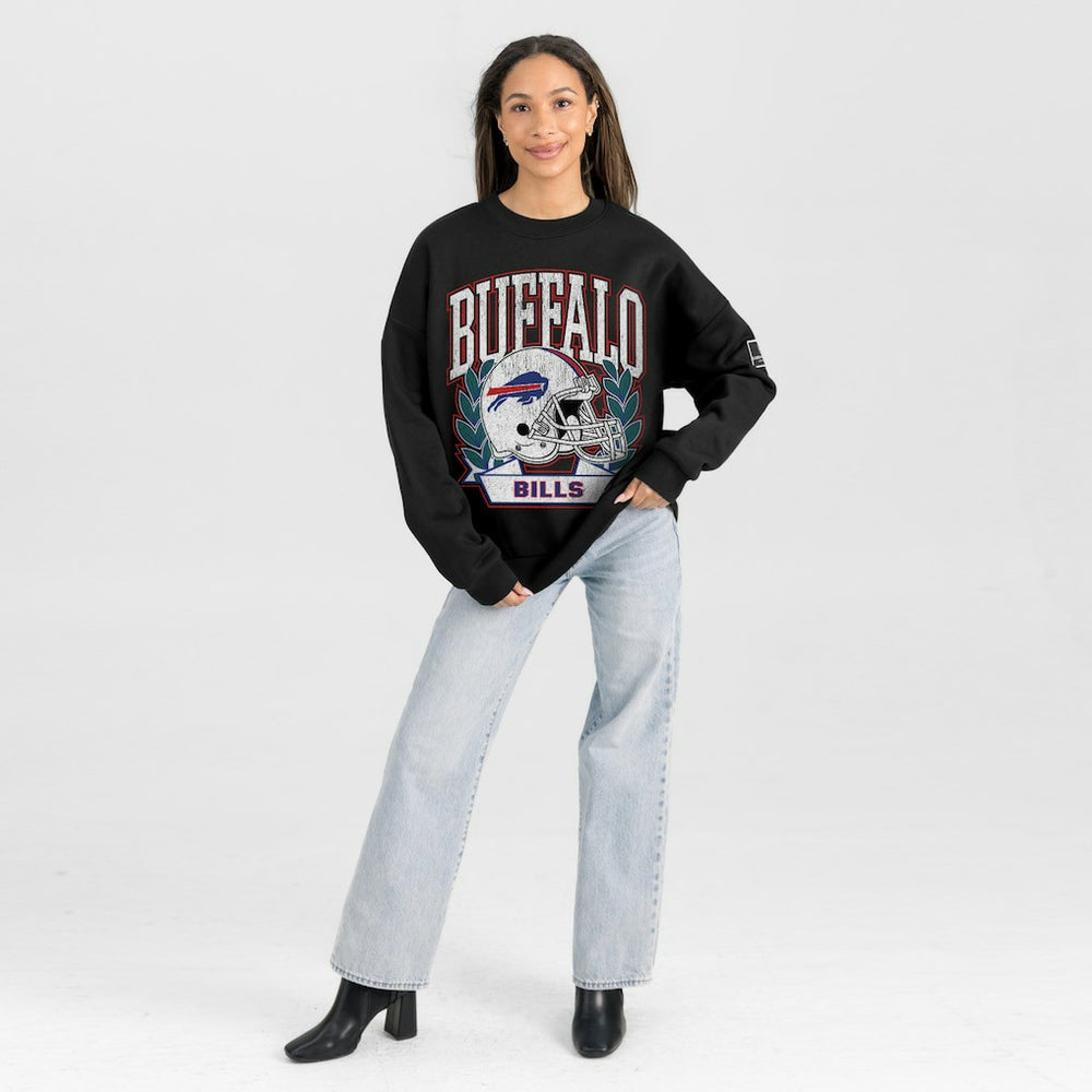 Gameday Couture Women's Oversized Victory Lane Black Label Premium Fleece Sweatshirt - Buffalo Bills