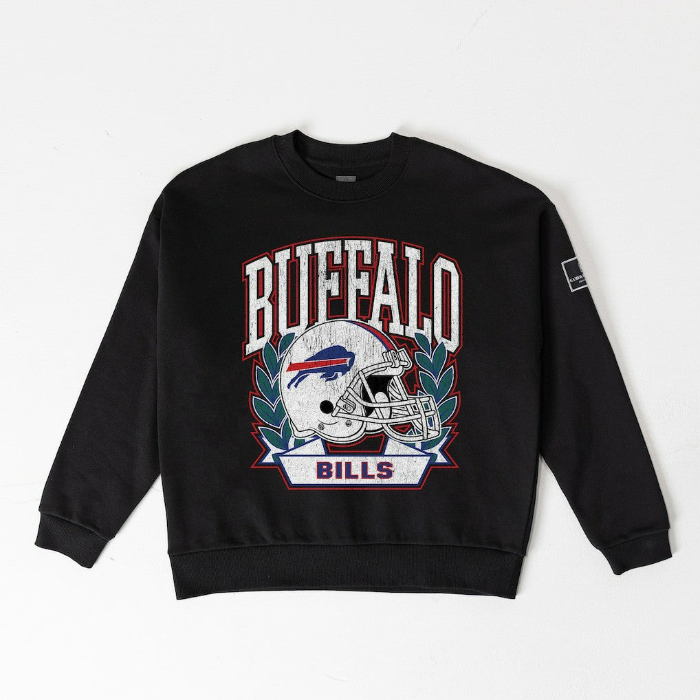 Gameday Couture Women's Oversized Victory Lane Black Label Premium Fleece Sweatshirt - Buffalo Bills