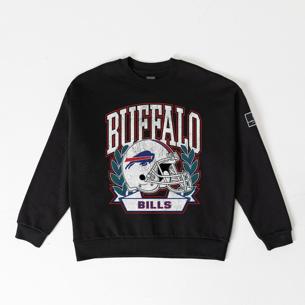 Gameday Couture Women's Oversized Victory Lane Black Label Premium Fleece Sweatshirt - Buffalo Bills