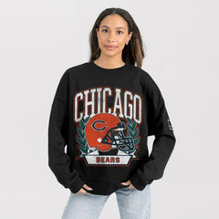 Gameday Couture Women's Oversized Victory Lane Black Label Premium Fleece Sweatshirt - Chicago Bears