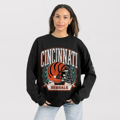 Gameday Couture Women's Oversized Victory Lane Black Label Premium Fleece Sweatshirt - Cincinnati Bengals