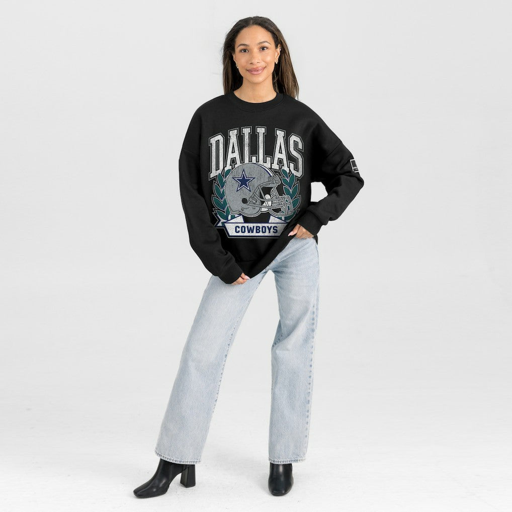 Gameday Couture Women's Oversized Victory Lane Black Label Premium Fleece Sweatshirt - Dallas Cowboys