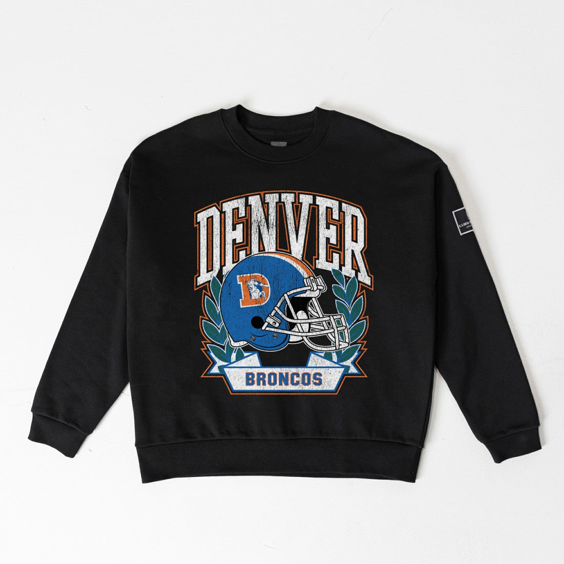 Gameday Couture Women's Oversized Victory Lane Black Label Premium Fleece Sweatshirt - Denver Broncos