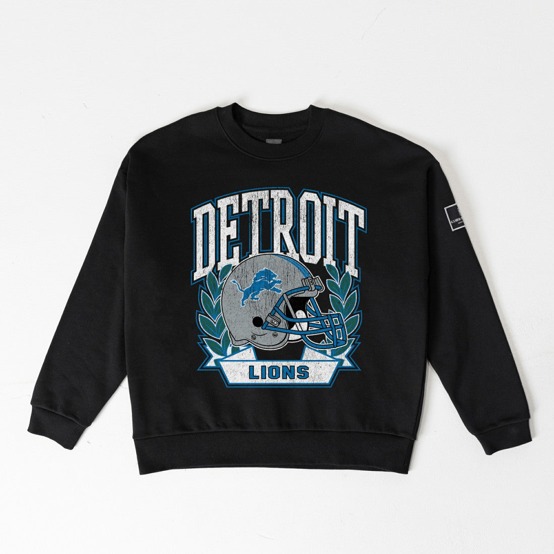 Gameday Couture Women's Oversized Victory Lane Black Label Premium Fleece Sweatshirt - Detroit Lions