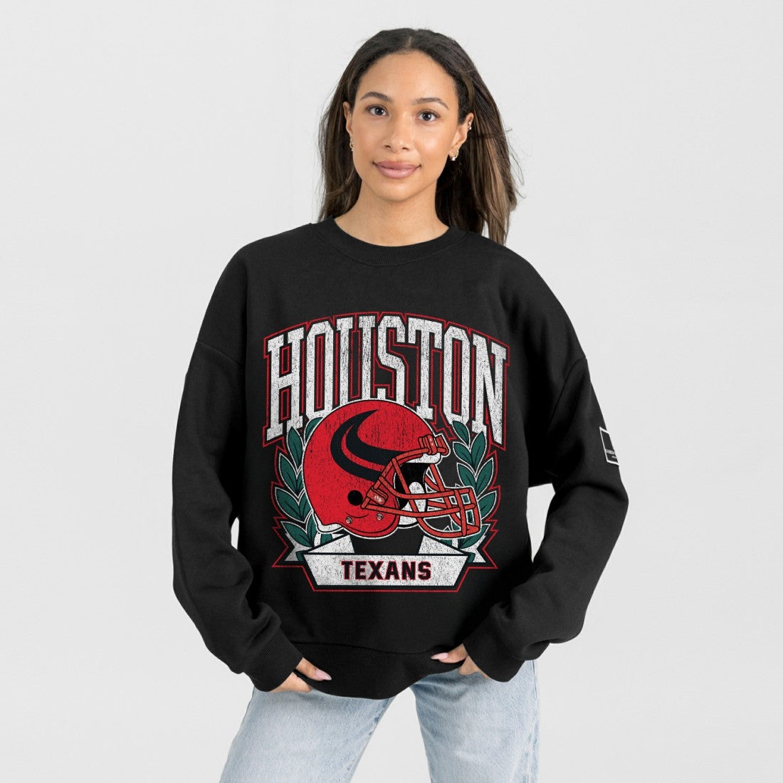 Gameday Couture Women's Oversized Victory Lane Black Label Premium Fleece Sweatshirt - Houston Texans