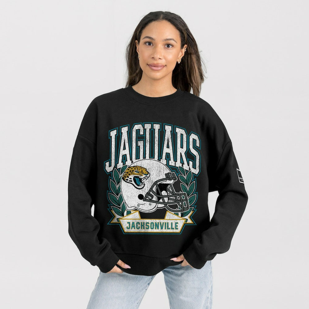 Gameday Couture Women's Oversized Victory Lane Black Label Premium Fleece Sweatshirt - Jacksonville Jaguars