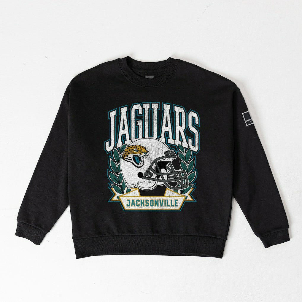 Gameday Couture Women's Oversized Victory Lane Black Label Premium Fleece Sweatshirt - Jacksonville Jaguars
