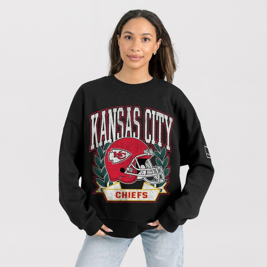 Gameday Couture Women's Oversized Victory Lane Black Label Premium Fleece Sweatshirt - Kansas City Chiefs