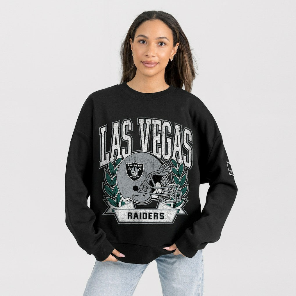 Gameday Couture Women's Oversized Victory Lane Black Label Premium Fleece Sweatshirt - Las Vegas Raiders