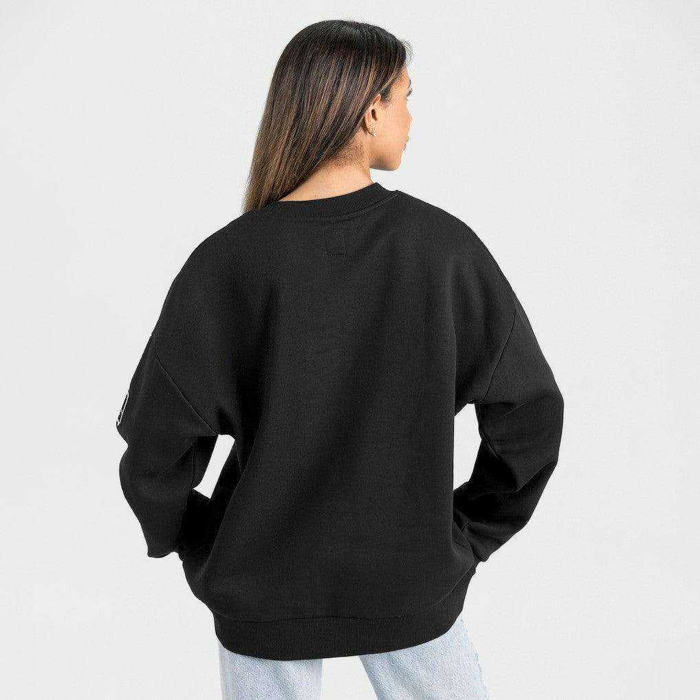 Gameday Couture Women's Oversized Victory Lane Black Label Premium Fleece Sweatshirt - Las Vegas Raiders